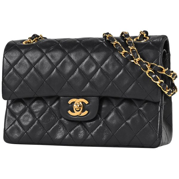 1000066821334 01 Chanel Matelasse W Flap Chain Shoulder Bag Leather Black