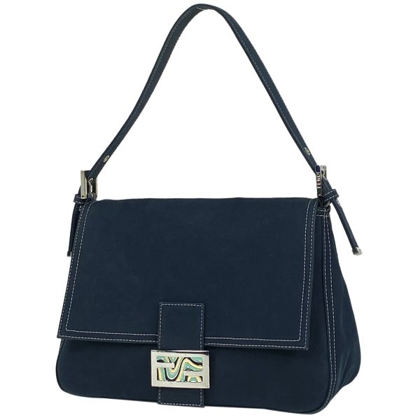 1000066877096 11 Fendi Zucca Logo Mamma Canvas Shoulder Bag Navy