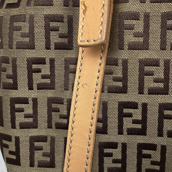 1000067063498 13 Fendi Zucchino Pattern Handbag Canvas Shoulder Bag Brown