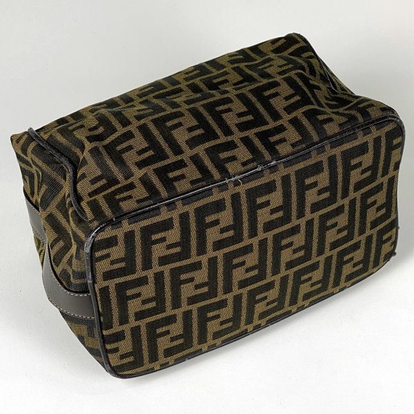 1000068086762 12 Fendi Zucca Pattern Vanity Makeup Canvas Cosmetic Pouch Brown