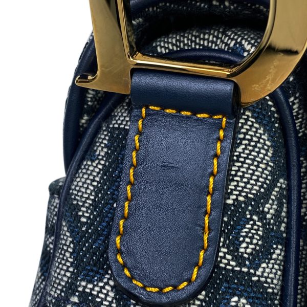 1000069124760 20 Christian Dior Canvas Trotter Saddle Pattern Shoulder Bag Navy