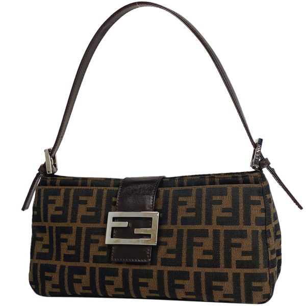 1000069258205 11 Fendi Zucca Pattern Canvas Handbag Brown