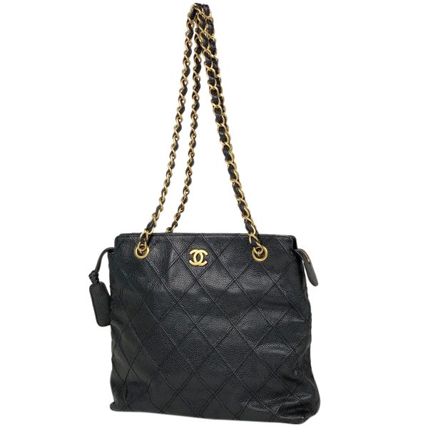 1000072413714 11 Chanel Cosmos Line Chain Tote Bag Caviar Skin Black