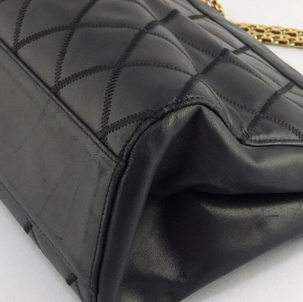 10004072 5 Chanel Matelasse Chain Tote Bag Shoulder Bag Coco Mark Black Gold