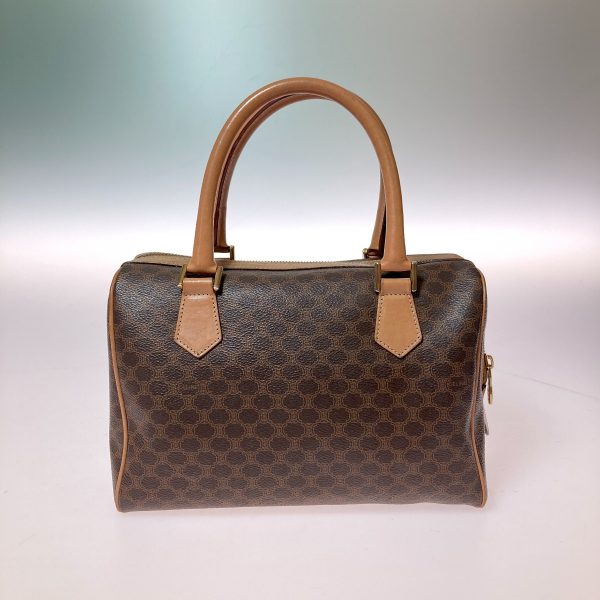 1001103615381 2 Celine Macadam Pattern Boston Bag Handbag Brown