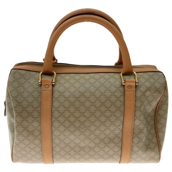 1016002849034 2 Celine Handbag Boston Bag Macadam Pattern Vintage Beige