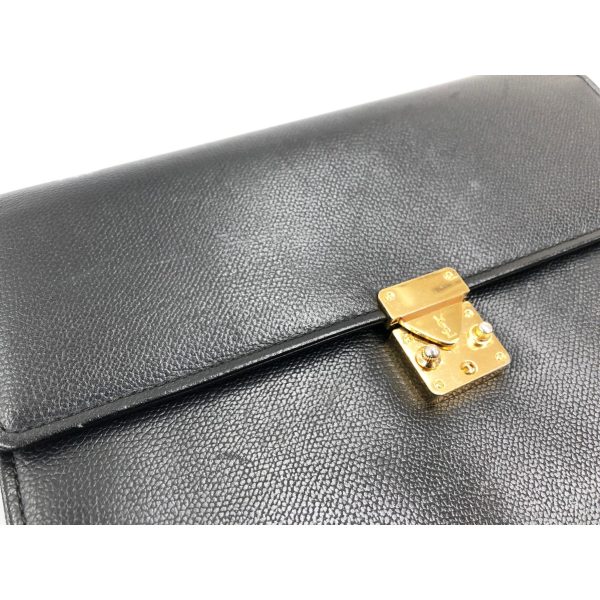 1016003017791 3 Saint Laurent Second Rank Clutch Bag Black