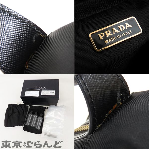 101735274 9 Prada Logo Travel Tesuto Nylon Pouch Black