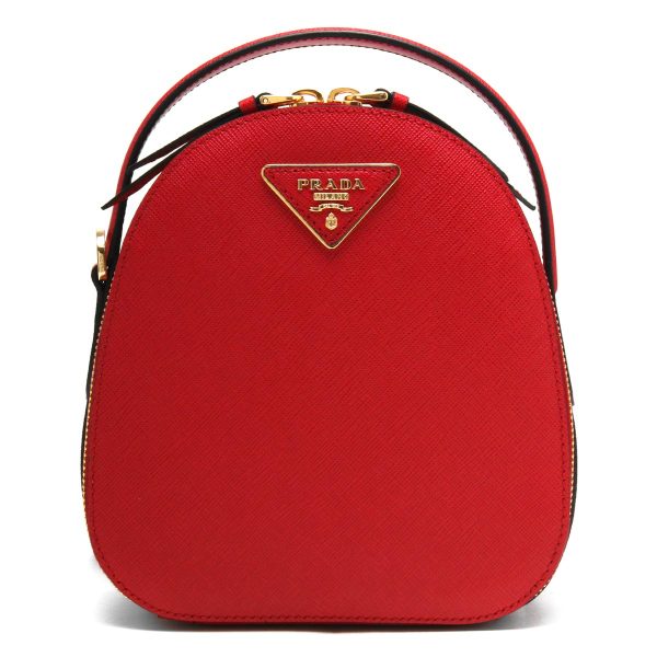 106315 Prada Triangle Rucksack Handbag Red