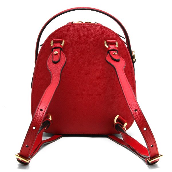 106315m3 Prada Triangle Rucksack Handbag Red