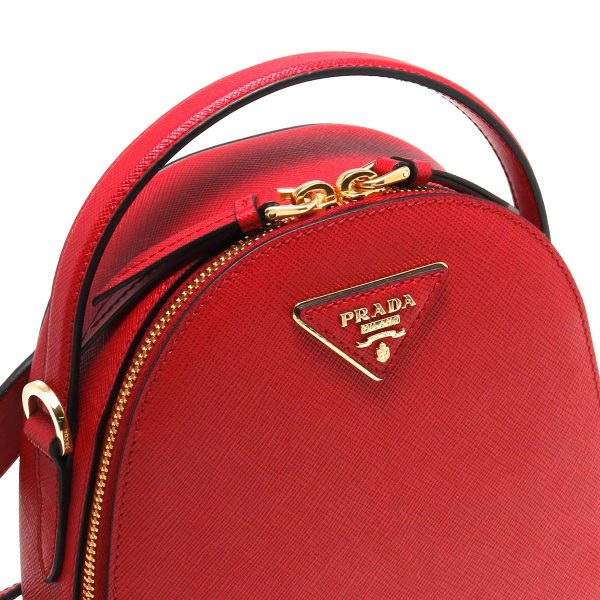 106315m5 Prada Triangle Rucksack Handbag Red