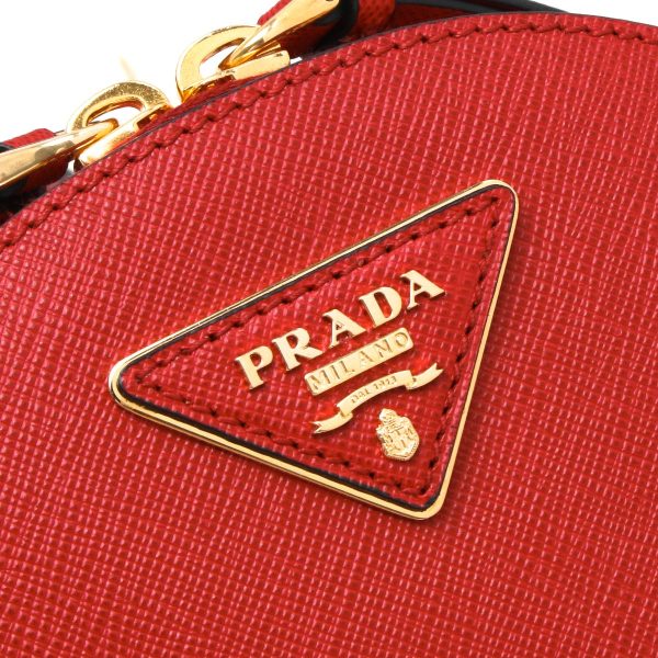 106315m7 Prada Triangle Rucksack Handbag Red