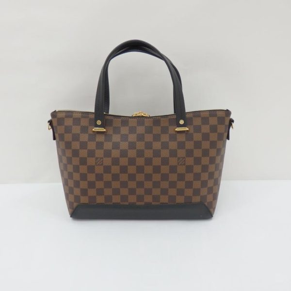 11169 2 Louis Vuitton Hyde Park Damier Leather Handbag Brown