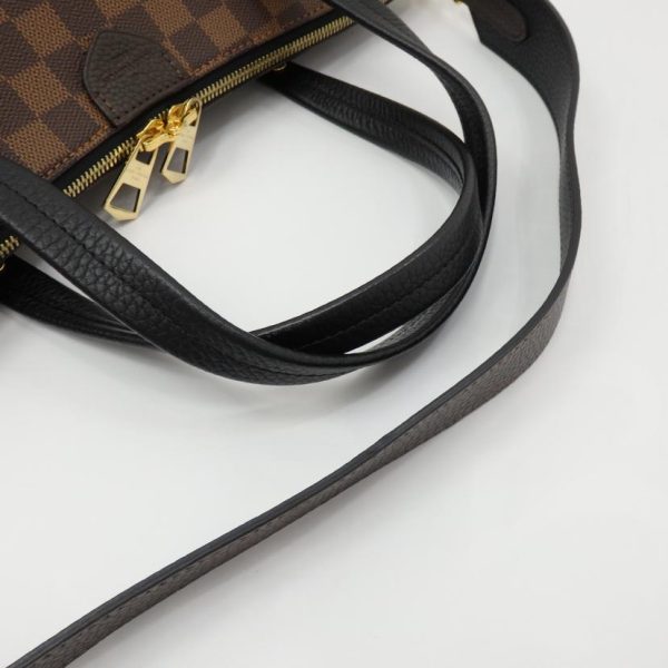 11169 4 Louis Vuitton Hyde Park Damier Leather Handbag Brown