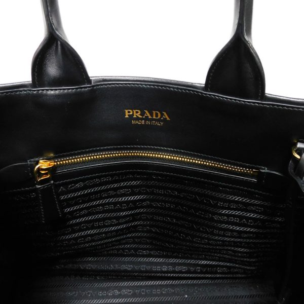 11207g 6 Prada Symbol Topstitched Small Handbag Black