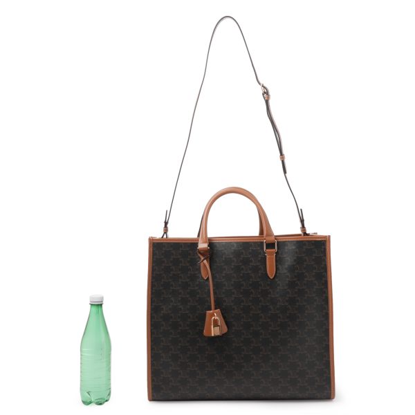 11373 2bzj 04lu03 Celine Tote Bag Brown Vertical Cabas