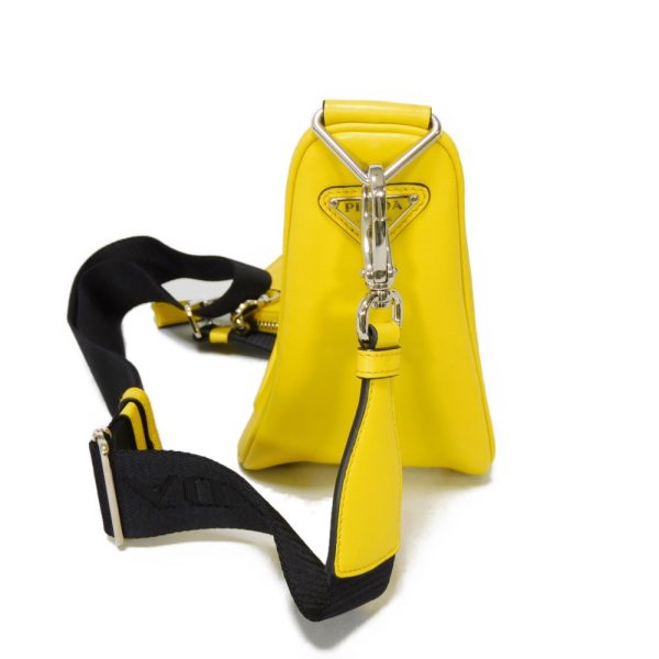 11438g 3 Prada Triangle Crossbody Shoulder Bag Yellow