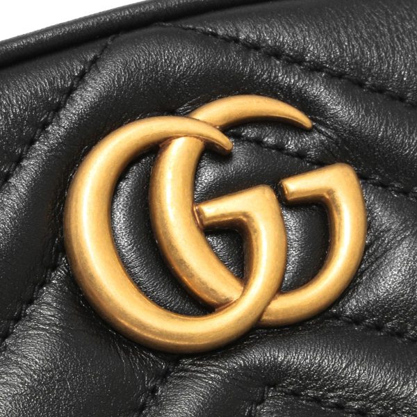 120306 299m2 Gucci Body Bag Waist Bag GG Marmont Quilted Black