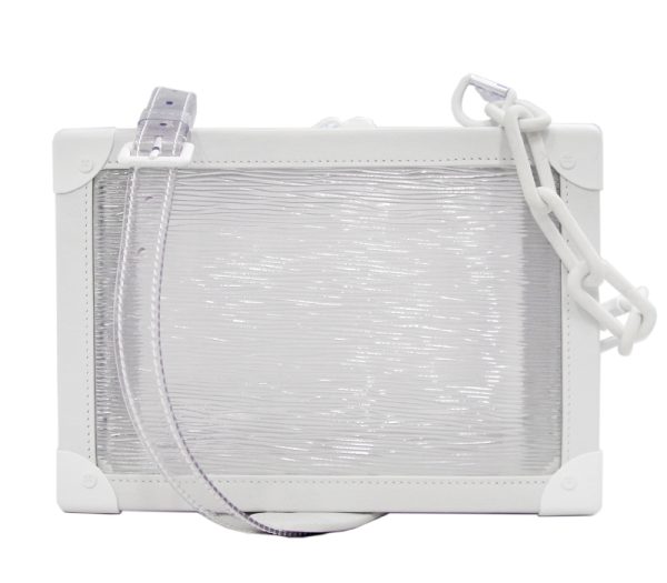 1207a1 Louis Vuitton Soft Trunk Shoulder Bag White Clear