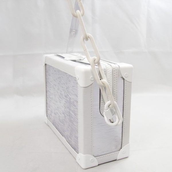 1207a3 Louis Vuitton Soft Trunk Shoulder Bag White Clear