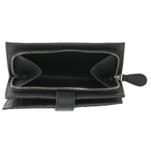 121060 8806 3 Bottega Veneta Bifold Wallet Coin Purse Nappa Black Silver