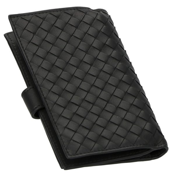 121060 8806 4 Bottega Veneta Bifold Wallet Coin Purse Nappa Black Silver