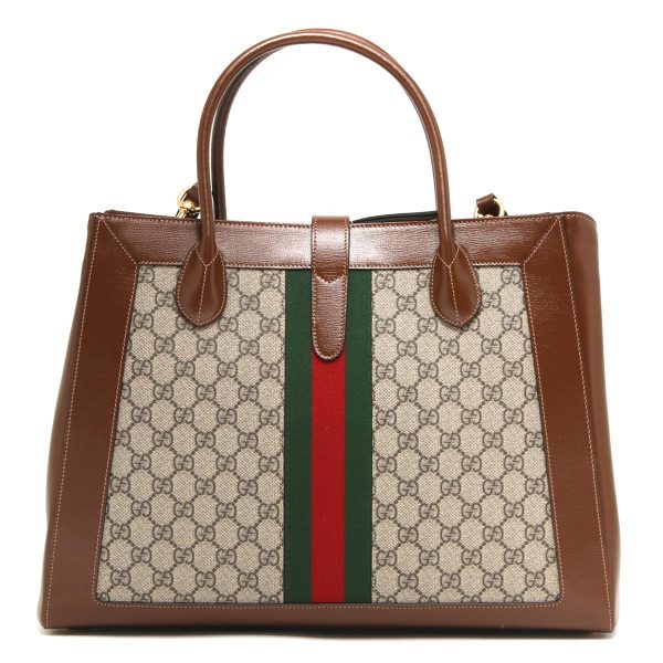 121151 607m2 Gucci Jackie 1961 Tote Bag Beige Brown Green Red