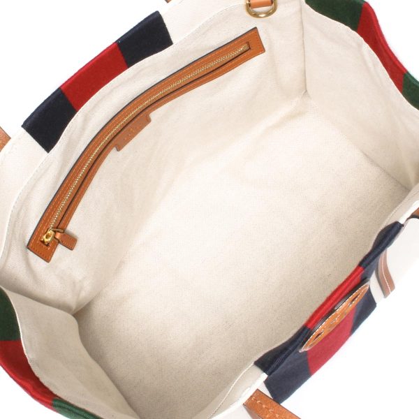 121315 726m Gucci Tote Bag Interlocking G Medium White Blue Red Brown