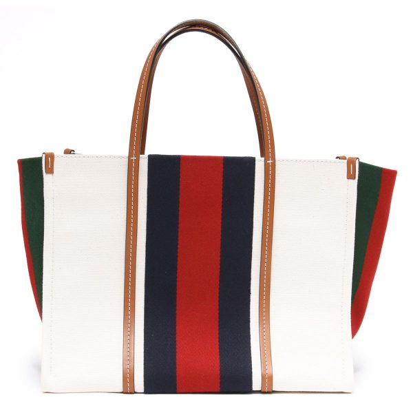 121315 726m4 Gucci Tote Bag Interlocking G Medium White Blue Red Brown