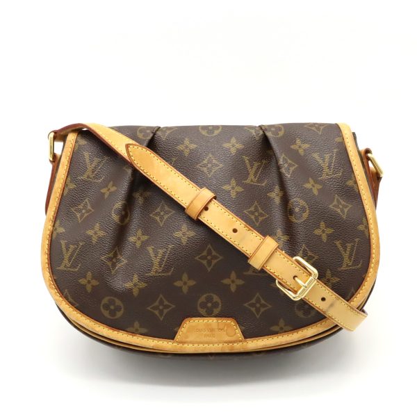 12290552 1 LOUIS VUITTON Monogram Menilmontant PM Shoulder Bag Brown