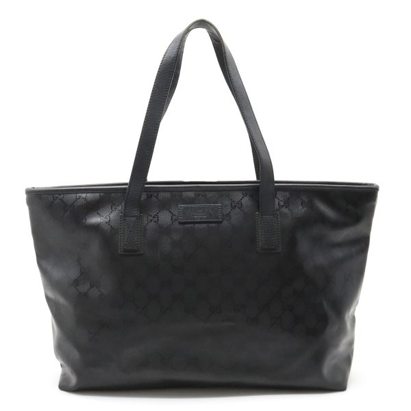 12290986 1 GG Implement Tote Bag in Black PVC Leather Shoulder Tote