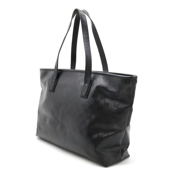 12290986 2 GG Implement Tote Bag in Black PVC Leather Shoulder Tote