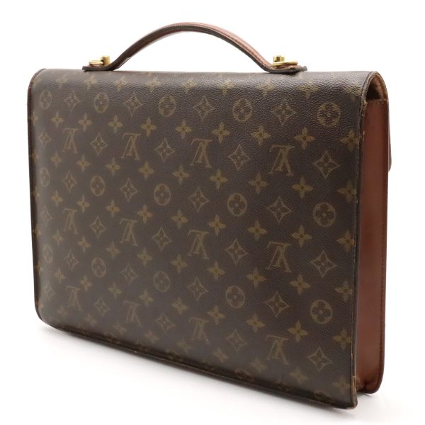 12310489 2 LOUIS VUITTON Monogram Porte Document Bandouliere Business Bag Brown