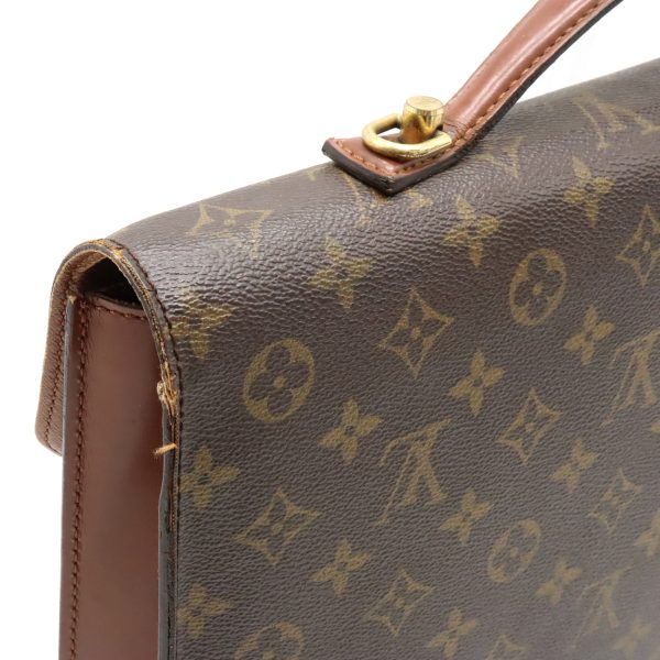 12310489 7 LOUIS VUITTON Monogram Porte Document Bandouliere Business Bag Brown