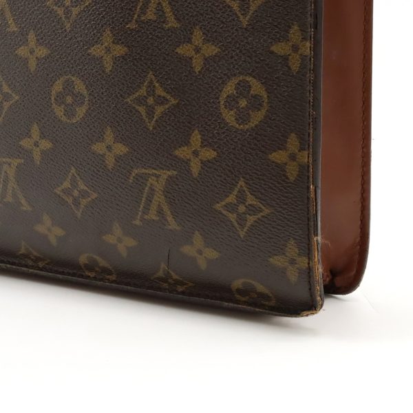 12310489 8 LOUIS VUITTON Monogram Porte Document Bandouliere Business Bag Brown