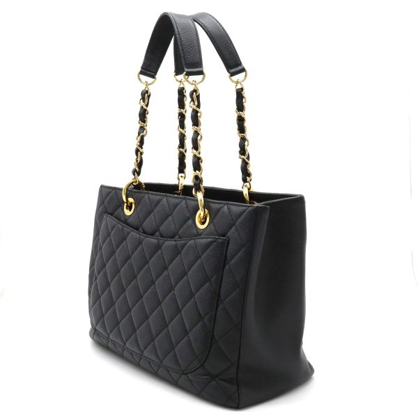 12320413 2 Chanel Matelasse Chain Tote Bag Caviar Skin Black