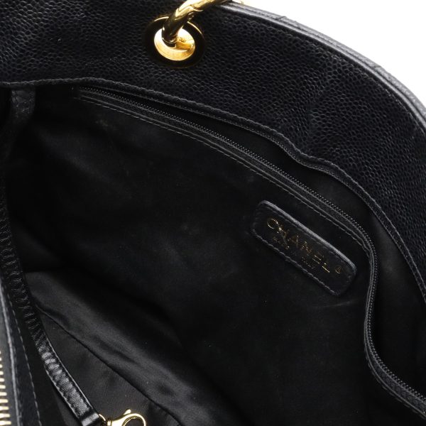 12320413 5 Chanel Matelasse Chain Tote Bag Caviar Skin Black