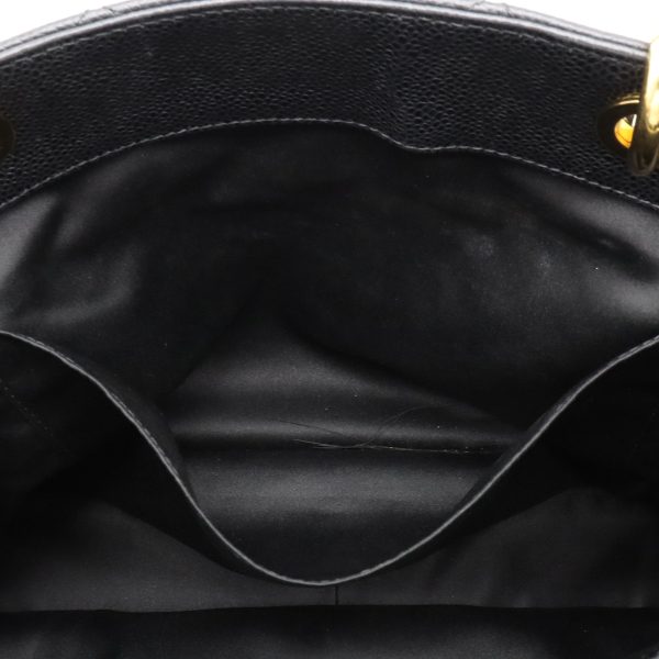 12320413 7 Chanel Matelasse Chain Tote Bag Caviar Skin Black