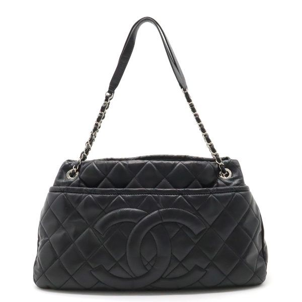 12320760 1 Chanel Matelasse Coco Chain Tote Caviar Skin Black Silver