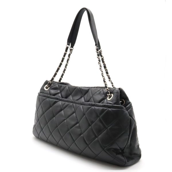 12320760 2 Chanel Matelasse Coco Chain Tote Caviar Skin Black Silver