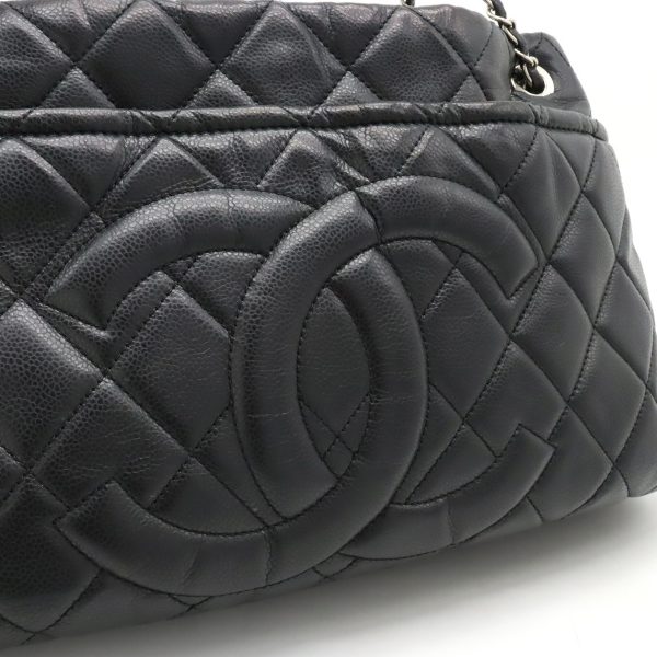 12320760 7 Chanel Matelasse Coco Chain Tote Caviar Skin Black Silver