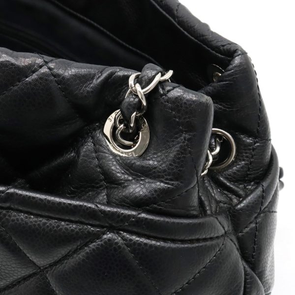 12320760 9 Chanel Matelasse Coco Chain Tote Caviar Skin Black Silver