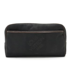 12320790 1 Chanel Cambon Line Accessory Pouch Handbag Leather Black