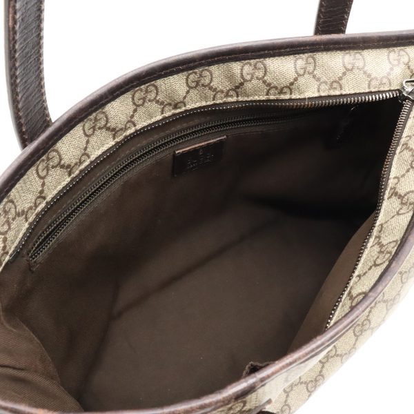 12340455 5 Gucci GG Supreme Tote Bag Beige Dark Brown