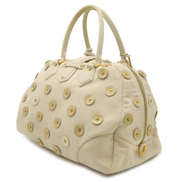 12350606 2 LOUIS VUITTON Polkadots Panama Bowlie Mini Boston Bag Ivory