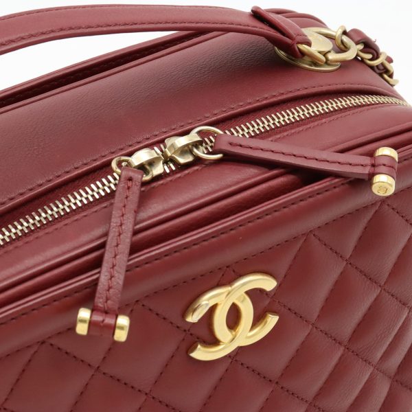 12350659 6 Chanel Vanity Case Leather Red