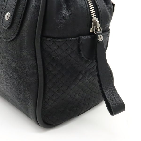 12350660 6 Chanel Cocomark Mini Boston Tote Quilted Leather Black Silver