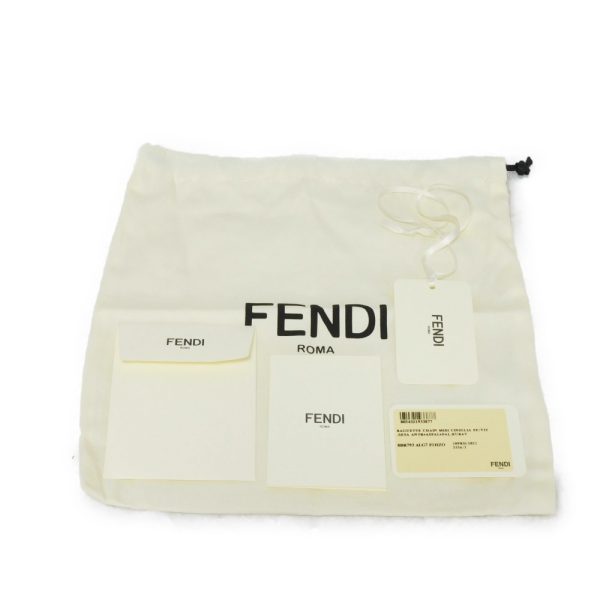 12359g 15 Fendi Bucket Chain Midi Shoulder Bag Gray