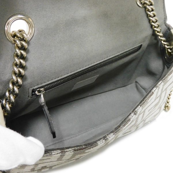 12359g 5 Fendi Bucket Chain Midi Shoulder Bag Gray