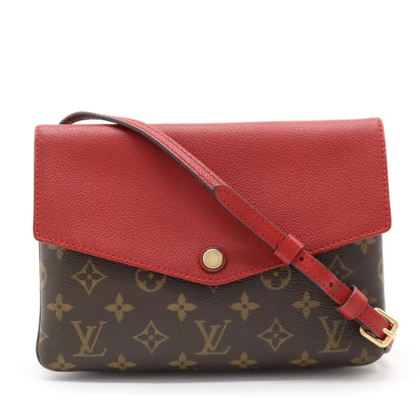 12360054 1 LOUIS VUITTON Twice Shoulder Bag Monogram Red